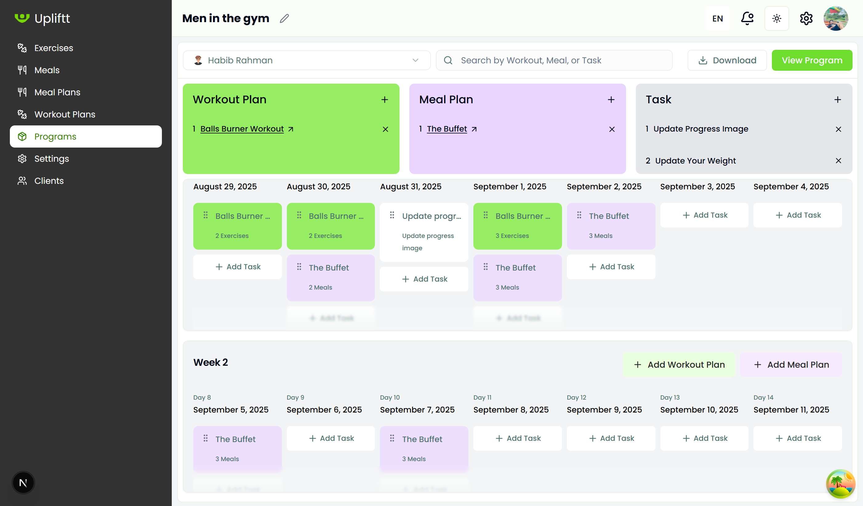 Client instance and session management